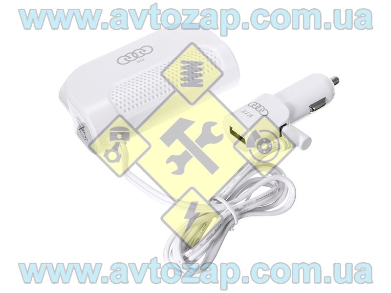 AL-531 Разветвитель прикуривателя 12/24V 3 гнезда + 1 USB, штекер на проводе (КНР)
