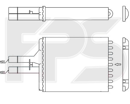 FP 52 N40-P FPS Радиатор отопителя OPEL